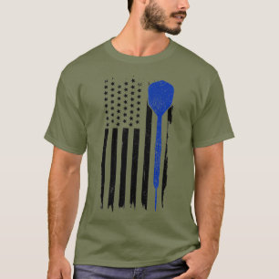 Mens Darts American Flag Patriotic Darts Player T-Shirt