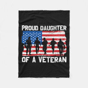 Mens Daughter Of Veteran Memorial Day Patriotic Fleece Blanket