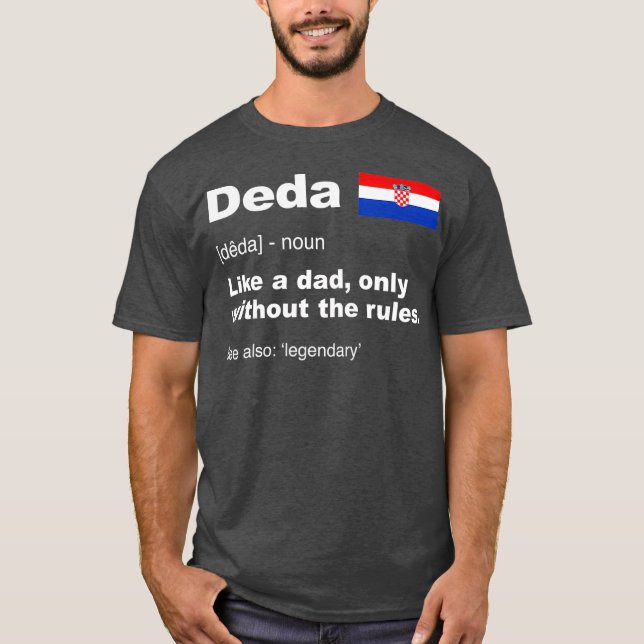 Mens Deda Definition Croatian Grandpa  Fathers T-Shirt (Front)