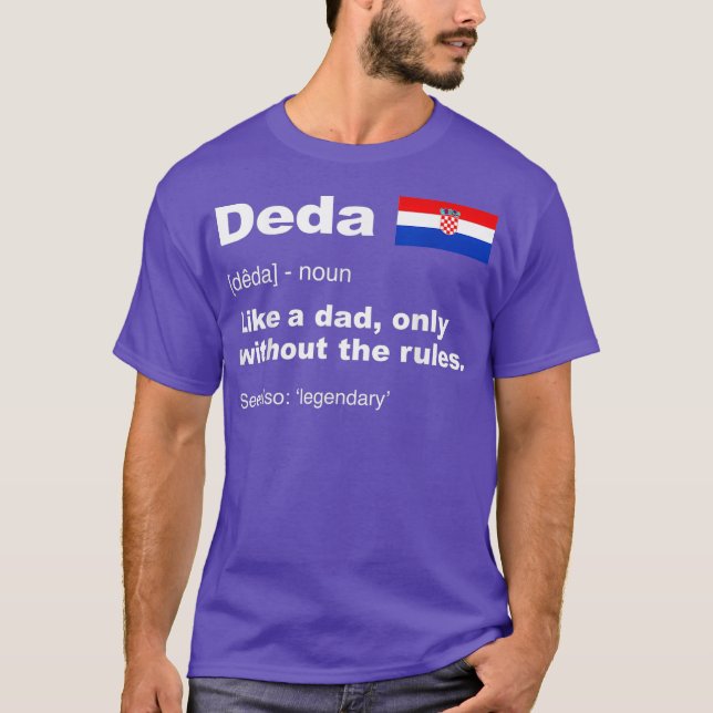 Mens Deda Definition Croatian Grandpa  Fathers T-Shirt (Front)