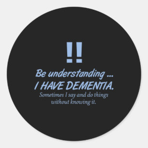 Mens Dementia Alzheimer Warrior Patients Brain Dis Classic Round Sticker