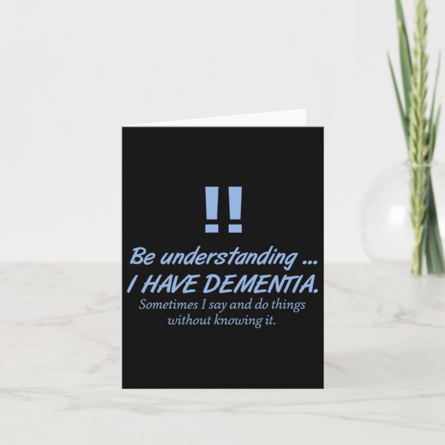 Mens Dementia Heimerheimer Warrior Patients Brain  Card (Front)