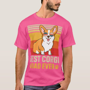 Mens Design Best Corgi Dad Ever Retro Vintage Dog T-Shirt
