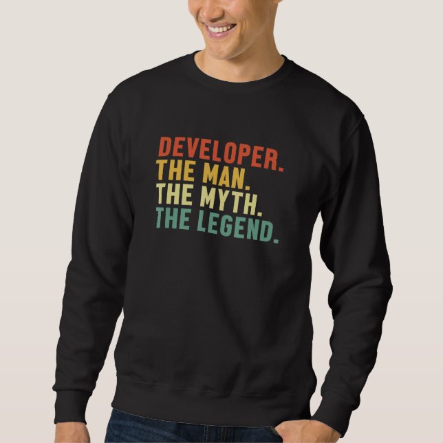 Mens Developer Man Myth Legend Coder Engineer Soft Sweatshirt (Front)