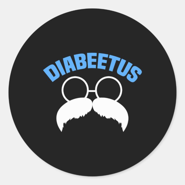 Mens Diabeetus Fun Diabetes Awareness Diabetic Bea Classic Round Sticker (Front)