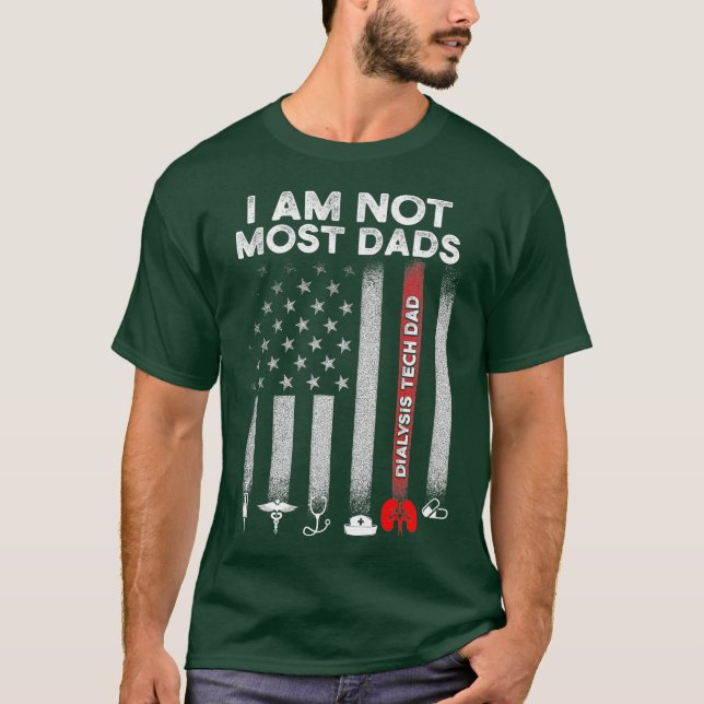 Mens Dialysis Technician Most Dads Nephrology T-Shirt (Front)