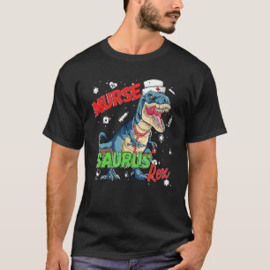Mens Dinosaur Scrub Nurse Life Coffee Rn Murse Nu T-Shirt