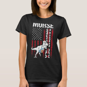 Mens Dinosaur Scrub Nurse Life Coffee Rn Murse Nu T-Shirt