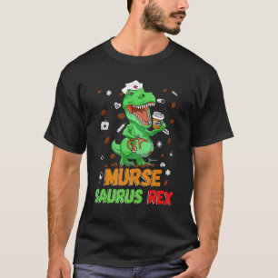 Mens Dinosaur Scrub Nurse Life Coffee Rn Murse Nur T-Shirt