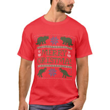 Men's Dinosaur Ugly Christmas Sweater T-Shirt