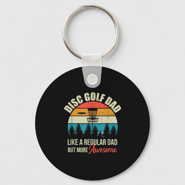 Mens Disc Golf Basket Quote Funny Disc Golf Dad Gi Key Ring (Front)