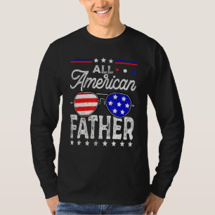 Mens Distressed All American Father Usa Flag Fathe T-Shirt