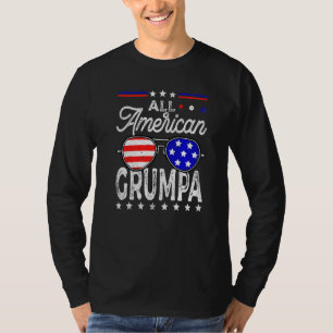 Mens Distressed All American Grumpa Usa Flag Fathe T-Shirt