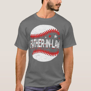 Mens Distressed Father's Day Softball FatherInLaw T-Shirt