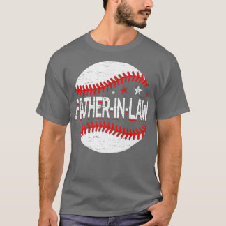 Mens Distressed Father's Day Softball FatherInLaw  T-Shirt