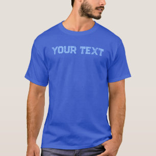Mens Distressed Font Deep Royal Blue Double Sided T-Shirt