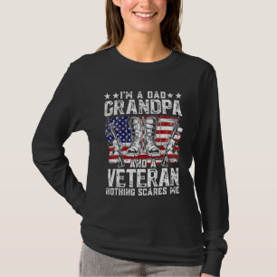 Mens Distressed I'm A Dad Grandpa Veteran Father's T-Shirt