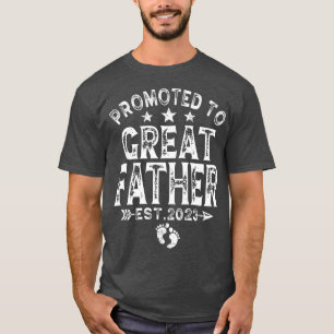 Mens Distressed Promoted To Great Father Est 2023  T-Shirt