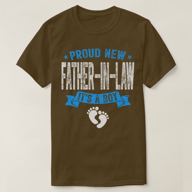 Mens Distressed Proud New FatherInLaw It's A Boy G T-Shirt (Design Front)