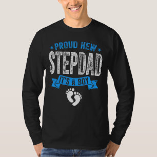 Mens Distressed Proud New Stepdad It's A Boy Gende T-Shirt