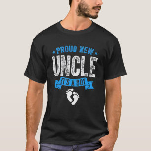 Mens Distressed Proud New Uncle It's A Boy Gender T-Shirt