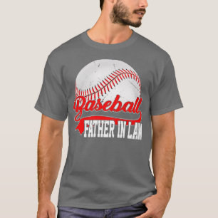Mens Distressed Retro Baseball FatherInLaw Men Him T-Shirt