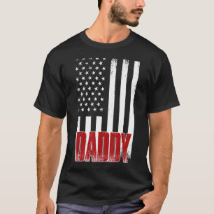 Mens Distressed Usa American Flag Daddy For Fathe T-Shirt