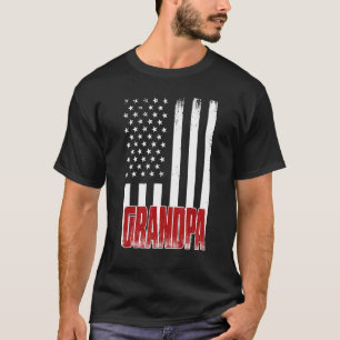 Mens Distressed Usa American Flag Grandpa  For Fat T-Shirt