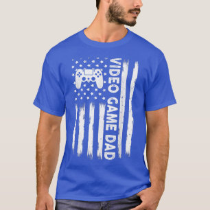 Mens Distressed USA American Flag Video Game Dad M T-Shirt