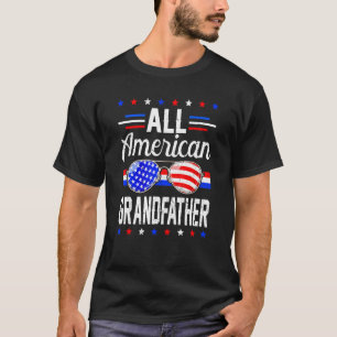 Mens Distressed Usa Flag All American Grandfather T-Shirt
