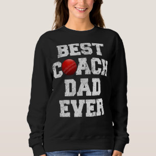 Mens Distressed Vintage Best Cricket Coach Dad Fat Sweatshirt