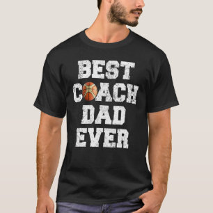 Mens Distressed Vintage Best Netball Coach Dad Fat T-Shirt