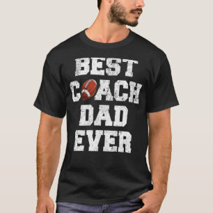 Mens Distressed Vintage Best Rugby Coach Dad Fathe T-Shirt