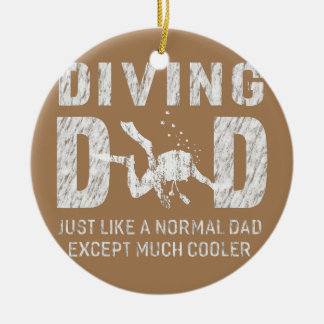 Mens Diving Dad Dive Scuba Diver Gifts Funny Ceramic Tree Decoration