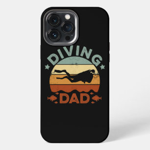 Mens Diving Dad Retro Diving Dive Apnoe Scuba iPhone 13 Pro Max Case