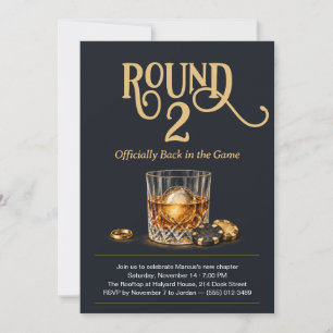 Mens Divorce Party Invitation Whiskey Poker Gold