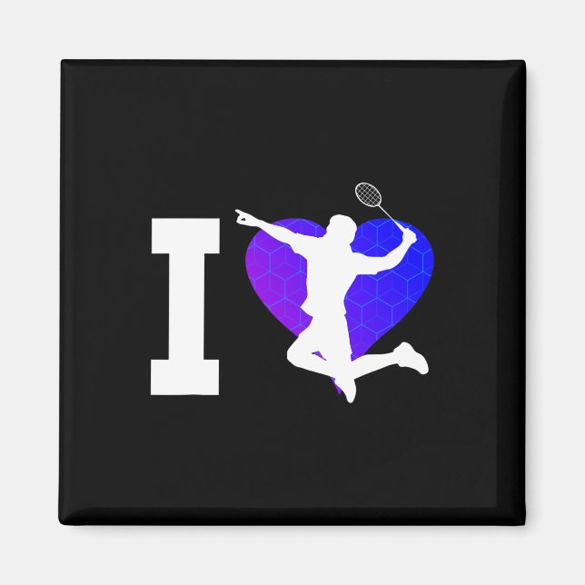 Men's Dminton Player Shuttle  Magnet (Front)