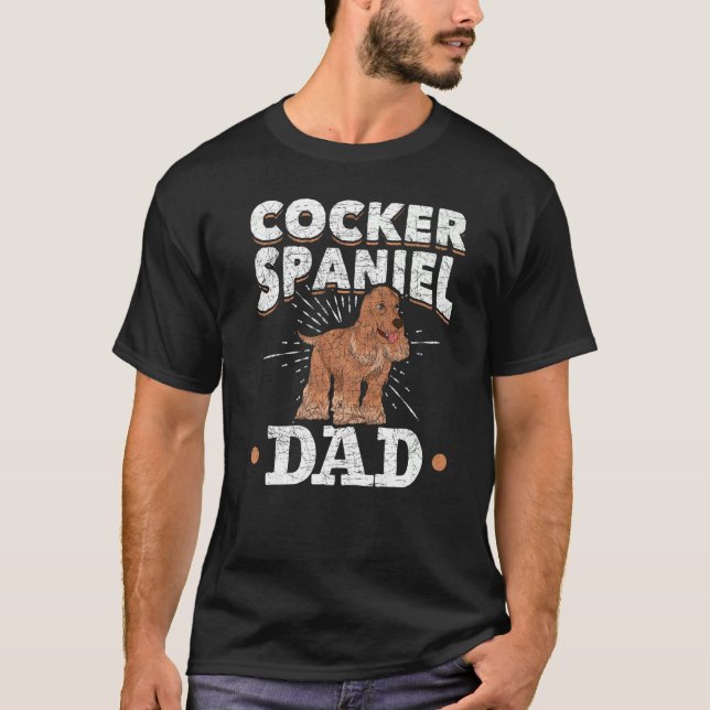 Mens Dog  Cocker Spaniel Dad Fathers Day Pet Cocke T-Shirt (Front)