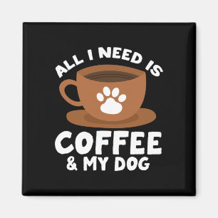 Mens dog coffee paw print design everything need magnet