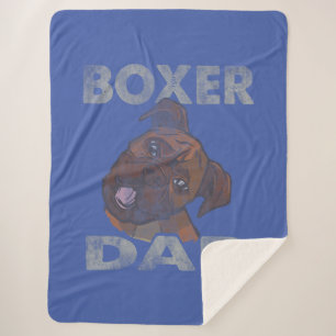 Mens Dog Dad Boxer Dog Lover Sherpa Blanket