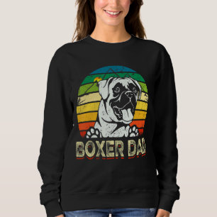 Mens Dog Dad Retro Best Boxer Dog Dad Ever Fathers Sweatshirt