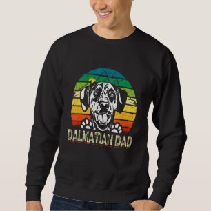 Mens Dog Dad Retro Best Dalmatian Dog Dad Ever Fat Sweatshirt