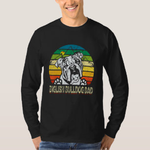 Mens Dog Dad Retro Best English Bulldog Dog Dad Ev T-Shirt