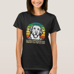 Mens Dog Dad Retro Best Golden Retriever Dog Dad E T-Shirt