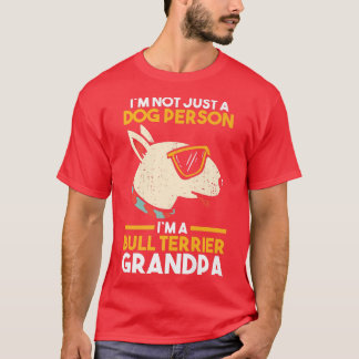 Mens Dog Grandfather Bull Terrier Grandpa  T-Shirt