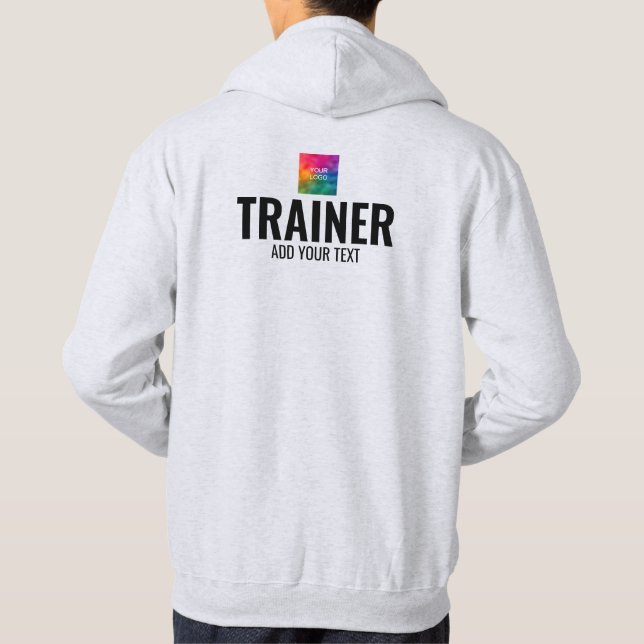 Mens Double Sided Coach Trainer Template Grey  Hoodie (Back)
