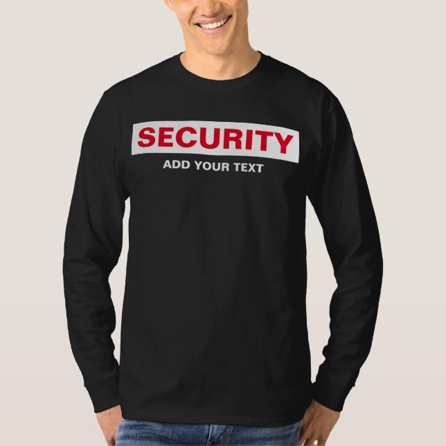 Mens Double Sided Print Long Sleeve Security T-Shirt (Front)