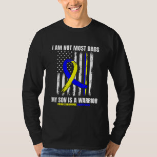 Mens Down Syndrome Awareness Ribbon Dad Warrior So T-Shirt