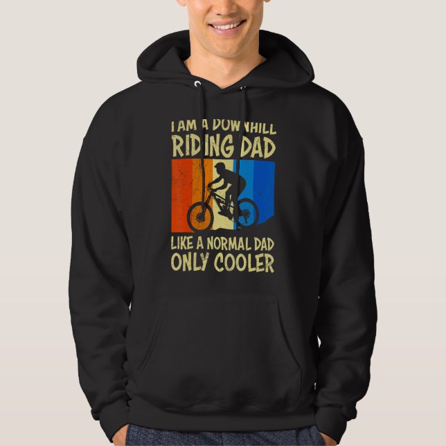 Mens Downhill Dad Mountain Bike Father Hoodie (Front)