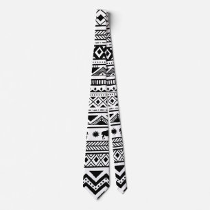 Mens Dress Tie Boho Buffalo Tribal Pattern Bohemia